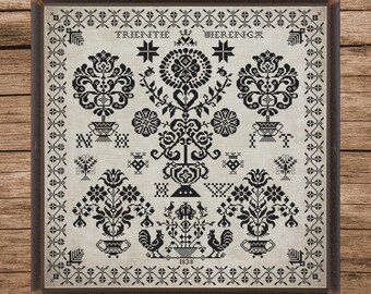 Dutch Sampler 1838 | Counted Cross Stitch Pattern | Antique Sampler | Instant download| PDF| Pattern Keeper| Cross Stitch Saga