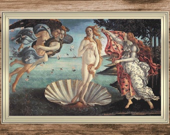 Birth of Venus Cross Stitch Pattern | Botticelli Famous Painting (PDF)