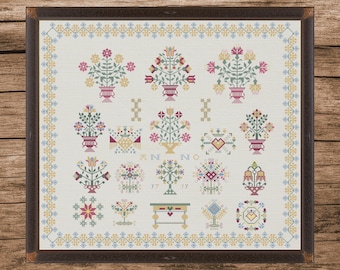 Dutch Sampler 1711 | Counted Cross Stitch Pattern | Antique Sampler | Instant download| PDF| Pattern Keeper| Cross Stitch Saga