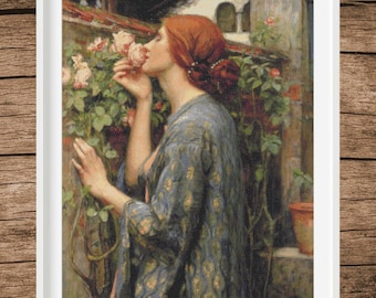 Waterhouse Painting Cross Stitch Pattern | The Soul of the Rose (PDF)