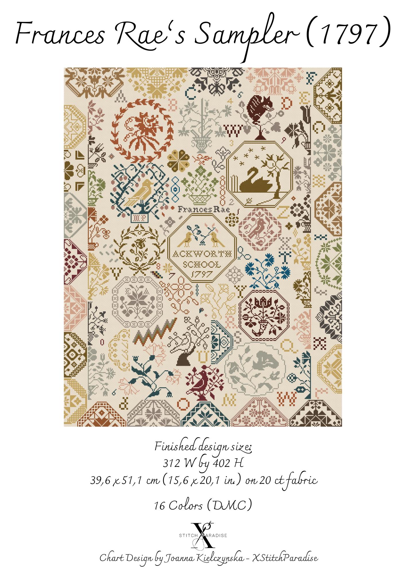 Ackworth School's Sampler 1797 | Counted Cross Stitch Pattern