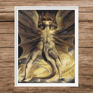 The Great Red Dragon | W.Blake | Counted Cross Stitch Pattern | Famous painting | Instant download | PDF | Pattern Keeper | CS Saga