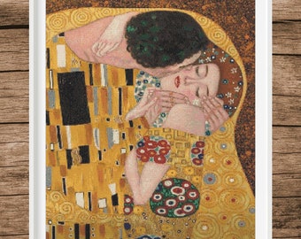 The Kiss | G. Klimt | Counted Cross Stitch Pattern | Famous painting | Instant download | PDF | Pattern Keeper