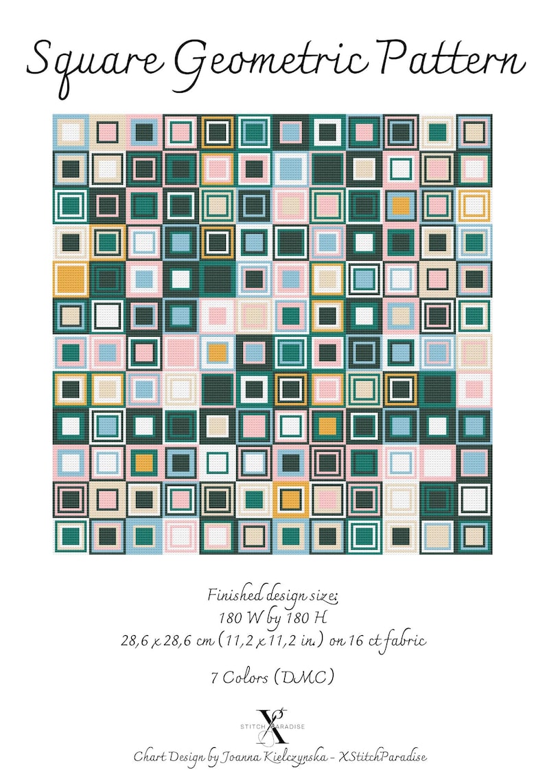 Square Geometric Pattern | Counted Cross Stitch Pattern | Samplers ...