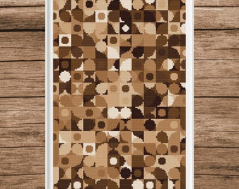 Brown Squares Cross Stitch Pattern | Geometric Sampler (PDF)