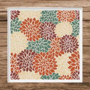 Vintage Floral Dahlia Pattern | Counted Cross Stitch Pattern | Botanical | Instant download | PDF | Pattern Keeper | Cross Stitch Saga