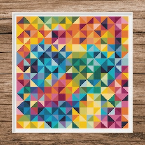 Geometric Triangle Pattern | Counted Cross Stitch Pattern | Samplers & Patterns | Instant download | PDF | Pattern Keeper| Cross Stitch Saga