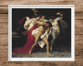 Orestes Pursued by the Furies Cross Stitch Pattern | Bouguereau Painting (PDF)