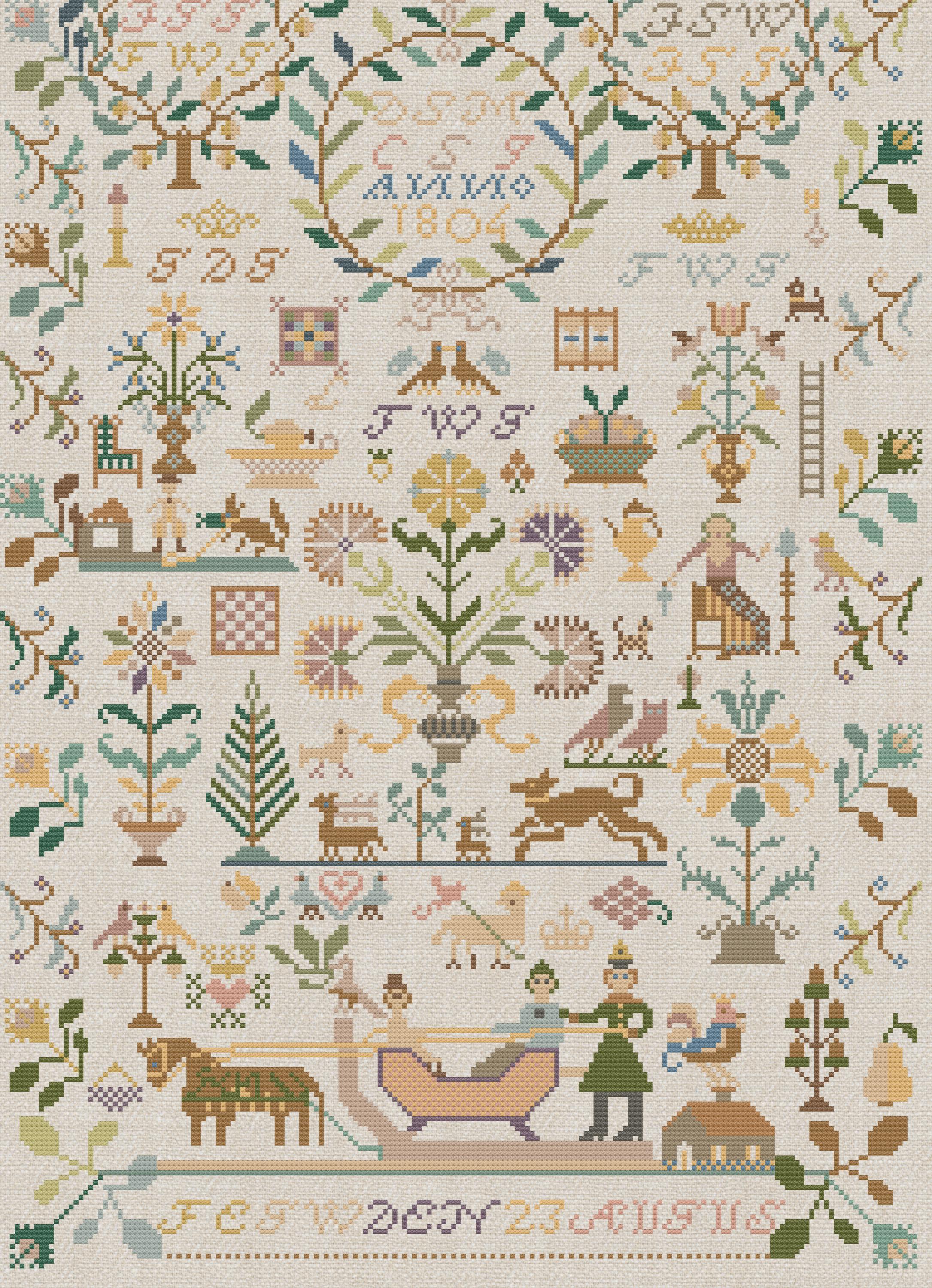 ドイツのサンプラー 1806 | クロスステッチパターン | アンティーク