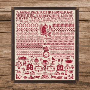 Bristol Sampler - 1887 | Counted Cross Stitch Pattern | Antique Sampler | Instant download | PDF | Pattern Keeper | Cross Stitch Saga