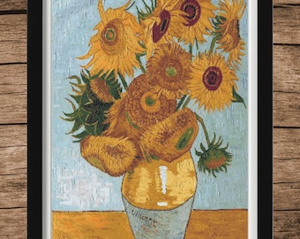 Sunflowers | V. Van Gogh | Counted Cross Stitch Pattern | Famous painting | Instant download | PDF | Pattern Keeper