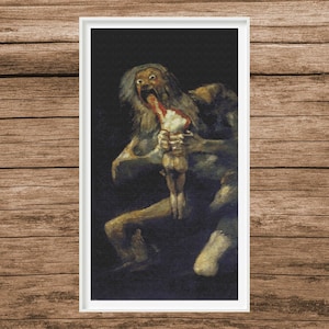 Saturno devorando a su hijo / F.Goya / Patrón de punto de cruz contado / Cuadro famoso / Descarga instantánea / PDF / Pattern Keeper / CS Saga