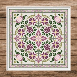 Antique Flower Pattern | Counted Cross Stitch Pattern | Samplers & Patterns | Instant download | PDF | Pattern Keeper | Cross Stitch Saga