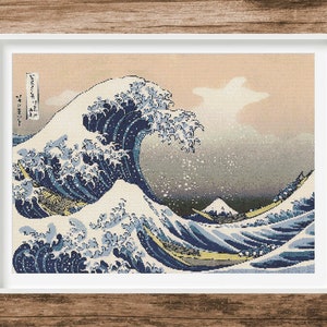The Great Wave off Kanagawa| K. Hokusai | Counted Cross Stitch Pattern | Famous painting | Instant download | PDF | Pattern Keeper