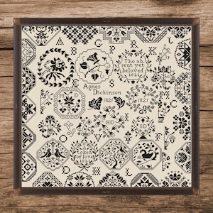 Agnes Dickinson&#39;s Sampler - 1821 | Counted Cross Stitch Pattern | Antique Sampler | Instant download| PDF| Pattern Keeper| Cross Stitch Saga