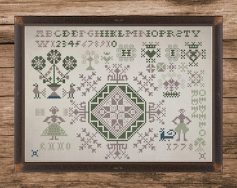 Dutch Sampler 1778 | Counted Cross Stitch Pattern | Antique Sampler | Instant download| PDF| Pattern Keeper| Cross Stitch Saga