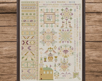 Dutch Sampler 1687 | Counted Cross Stitch Pattern | Antique Sampler | Instant download| PDF| Pattern Keeper| Cross Stitch Saga
