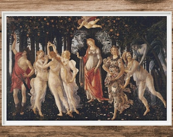 Botticelli Primavera Cross Stitch Pattern | Famous Painting (PDF)