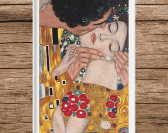 Het Kiss, Klimt-kruissteekpatroon | Beroemd schilderij (pdf)