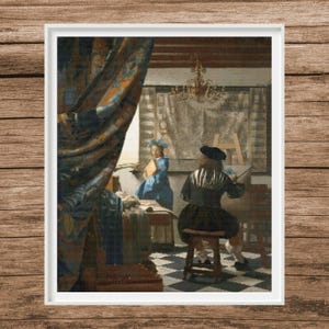 L&#39;arte della pittura / J. Vermeer / Schema punto croce / Dipinto famoso / Download immediato / PDF / Pattern Keeper / CS Saga