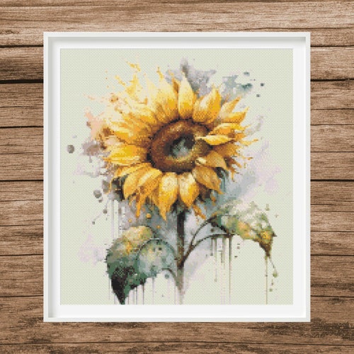Sunflower Counted Cross Stitch Pattern Flowers Instant Etsy