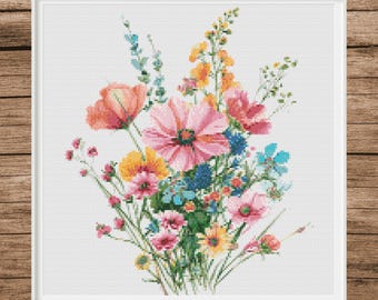 Wildflowers | Counted Cross Stitch Pattern | Botanical | Instant download | PDF | Pattern Keeper | Cross Stitch Saga