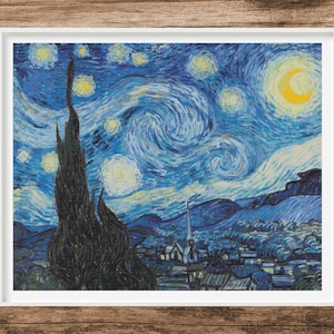Die sternenklare Nacht | V. Van Gogh | Kreuzstichmuster | Berühmtes Gemälde | Sofortdownload | PDF | Musterbewahrer