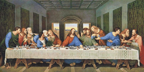 The Last Supper Cross Stitch Pattern | Leonardo Da Vinci Famous
