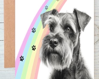 Schnauzer (no.7) dog pet sympathy/condolence/loss/note Card (can be personalised)
