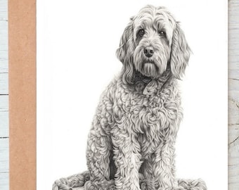 Cockapoo Cockerpoo cocker labradoodle (no. 3) dog birthday greetings note card (can be personalised)