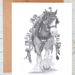 Shire Horse (No.2) Art Greetings / Grußkarte / Druck (personalisierbar)