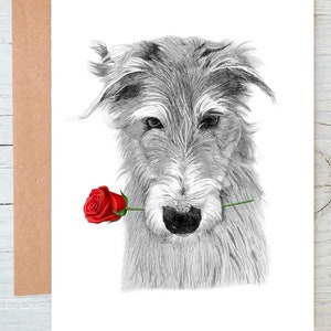 Lurcher Deerhound (no.3) Hund Liebe Valentinstag Hochzeitstag Kunst Gruß-/Notizkarte (kann personalisiert werden)