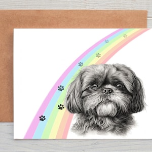 Shih Tzu (n° 5) carte de sympathie/de condoléances/de perte/de correspondance pour un animal de compagnie (peut être personnalisée)