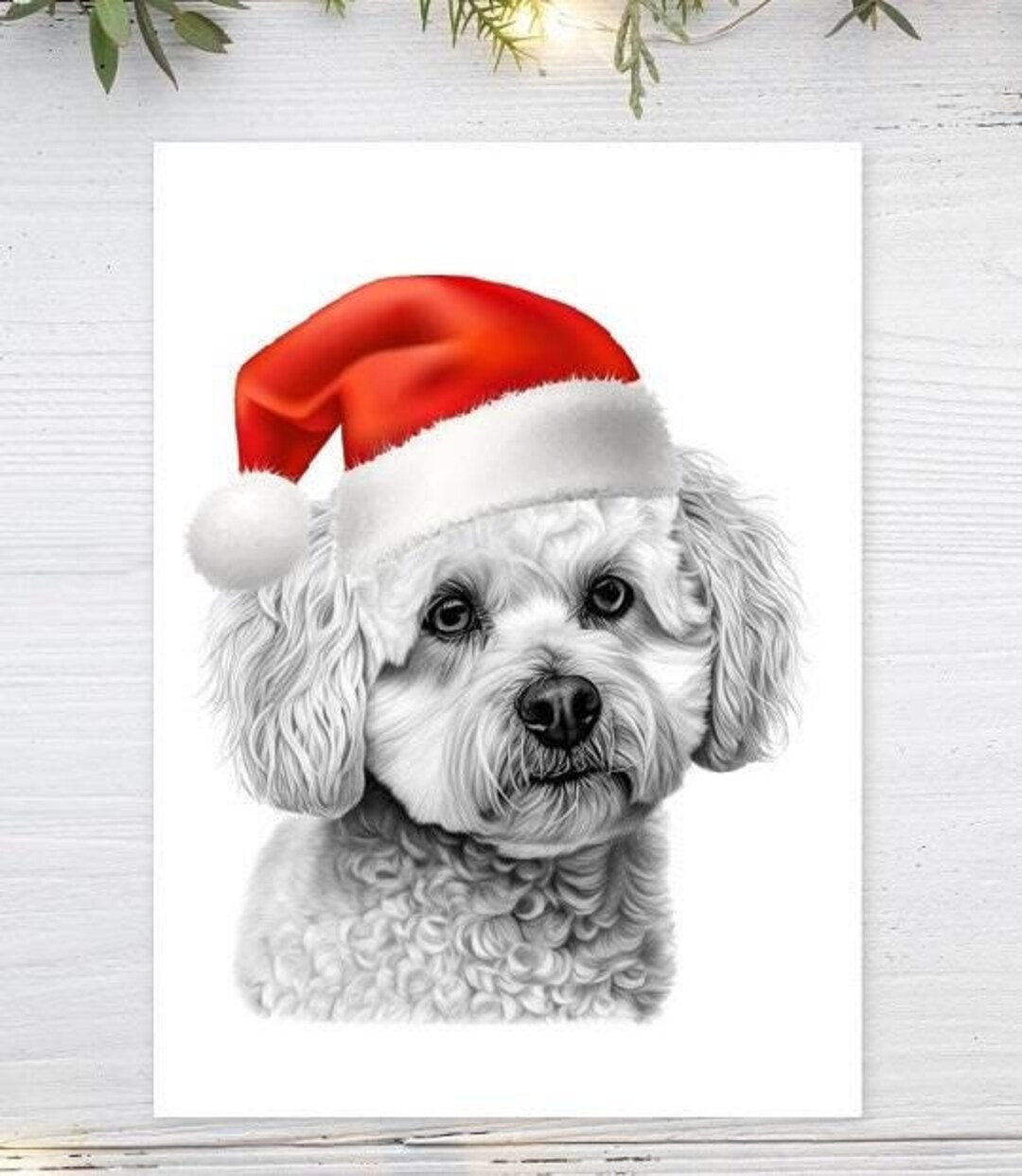 Persönliche Weihnachtskarte Mit Bichon Frisé & Hunderegeln – A5, Individuell Beschriftbar – Ptcc272