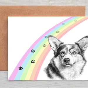 Pembroke Welsh Corgi (no.2) dog pet sympathy/condolence/loss/note Card (can be personalised)