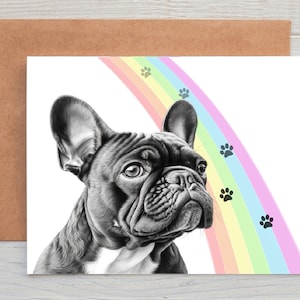 Bulldog francese Frenchie Frenchy (n. 9) cane animale domestico condoglianze/perdita/biglietto di condoglianze (può essere personalizzato)