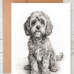 Carte de voeux d'anniversaire pour chien Cockerpoo Cocker labradoodle (n° 4) (peut être personnalisée) ou impression