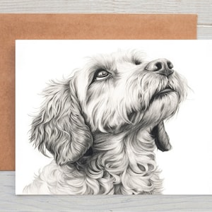 Carte de voeux d'anniversaire pour chien Cockapoo Cockerpoo labradoodle (n° 9) (peut être personnalisée) ou impression