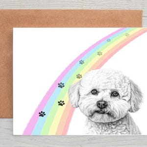 Bichon Frise (no. 3) Hund Haustier Sympathie / Beileid / Verlust / Notizkarte (kann personalisiert werden)