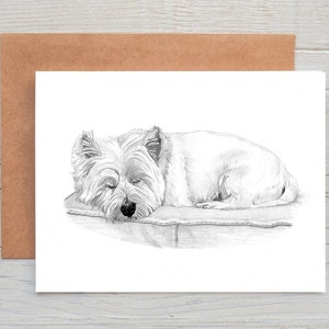 Westie West highland White Terrier (no.4) Hund Kunst Grußkarten / Grußkarte / Druck (kann personalisiert werden)