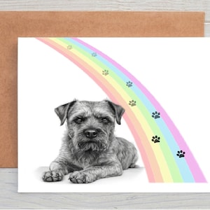 Border Terrier (nr. 6) hond huisdier condoleance/condoleance/verlies/notitiekaart (kan worden gepersonaliseerd)