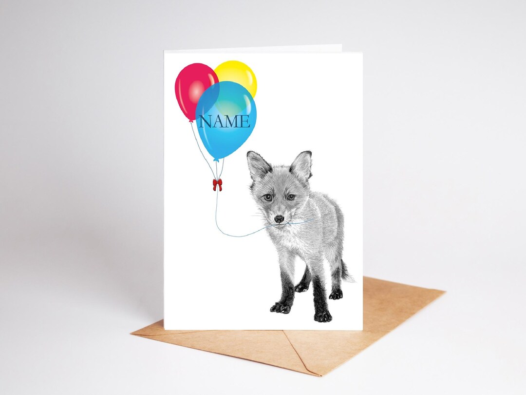 Congratulations Fox Fox Cub Art Birthday | Congratulations | Well Done Greetings/note Card ...
