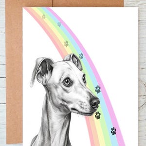 Carte de sympathie/de condoléances/de perte/de correspondance pour un animal de compagnie (peut être personnalisée) Lévrier italien (n°2)