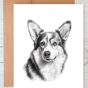 Pembroke Welsh Corgi dog (no. 2) art Greetings/Note Card (can be personalised) / art print