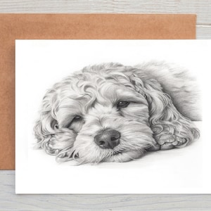 Cockapoo Cockerpoo cocker labradoodle (n. 8) biglietto di auguri per il compleanno del cane (può essere personalizzato) o stampa