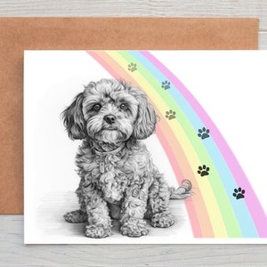 Cockerpoo Cockapoo (n. 4) cane animale domestico condoglianze/perdita/nota Card (può essere personalizzato)