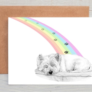 Tarjeta de condolencias/pésame/pérdida/nota de Westie West Highland Terrier (n.º 4) para mascotas (se puede personalizar)