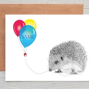 Carte de voeux d'anniversaire/Carte de correspondance hérisson (peut être personnalisée)