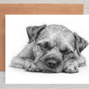 Border Terrier (Nr. 8) Hund Geburtstagsgrüße Anmerkung Karte / Druck (kann personalisiert werden)
