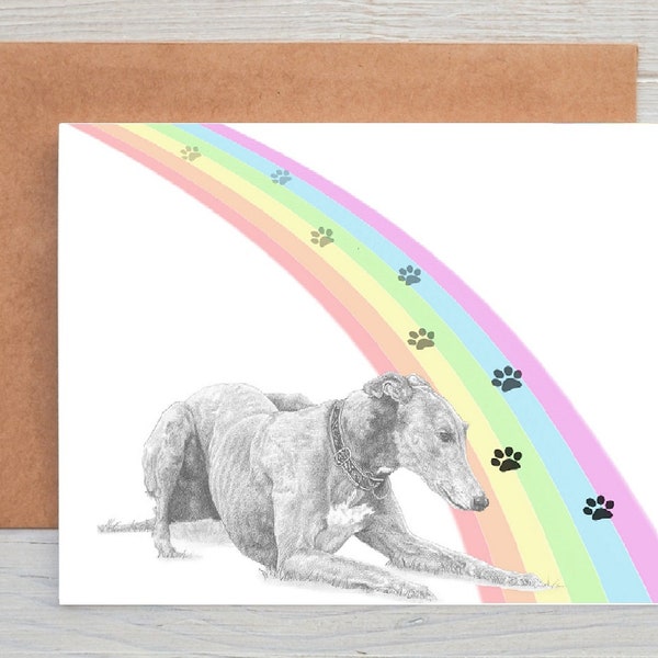 Greyhound (no. 7) dog pet sympathy/condolence/loss/note Card (can be personalised)